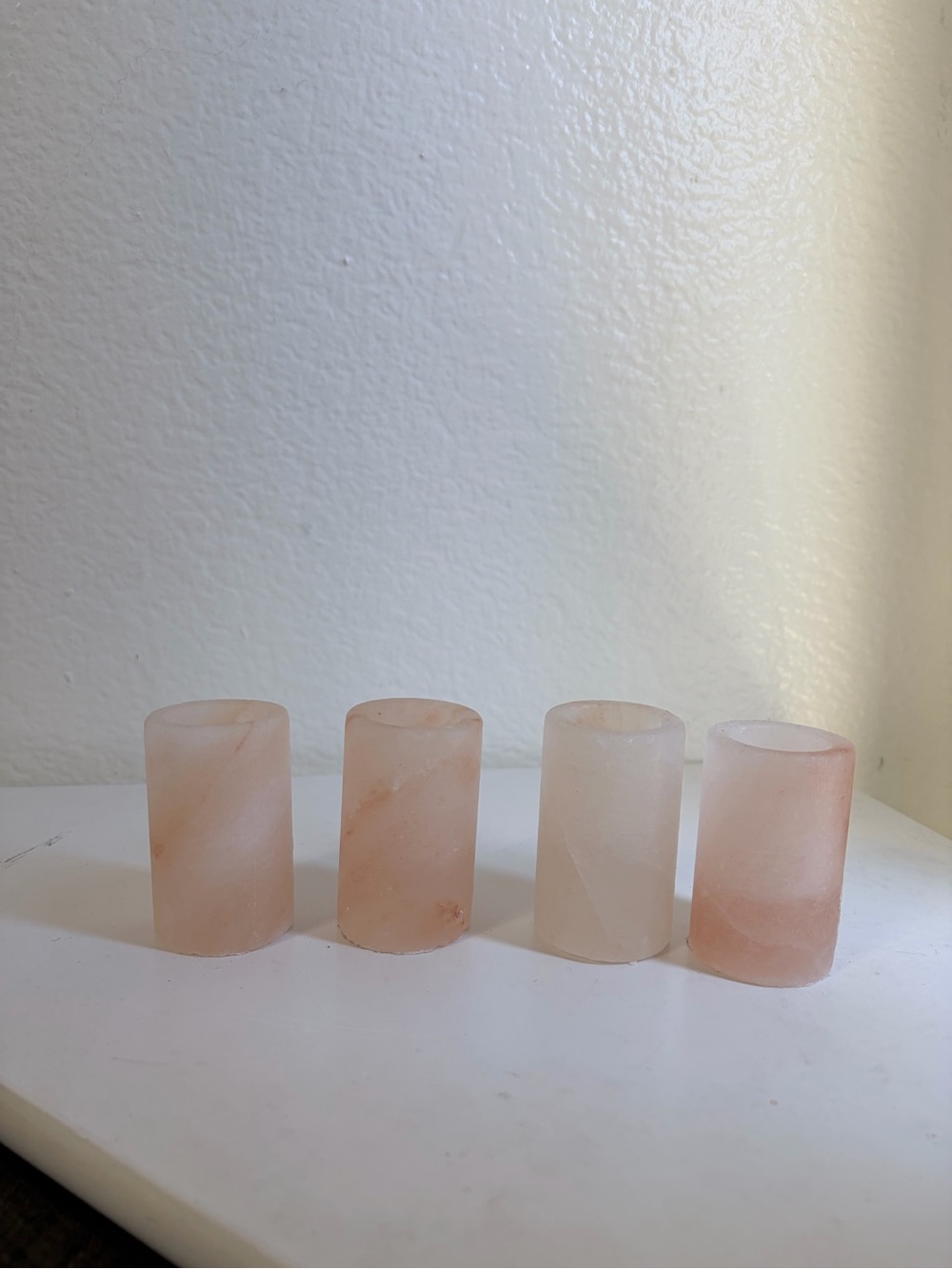 Himalayan Pink Salt Shot Glasses Set of 4 Natural Rock Mineral Tequila Barware